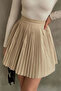 Women's Soft Leather Side Zipper Pleated Skirt