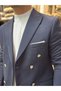 Kruvaze Düz Blazer Ceket - 7