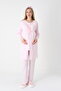 Women's Special Lace Detailed Design Maternity Pajama Set with Dressing Gown, 3-Piece Pajama Set - 3