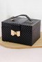 Black Color Mirror Detailed Leather Jewelry Organizer with Drawers - 3