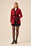 Women's Houndstooth Patterned Knitwear Cardigan Red 25250 - 2