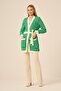 Women's Houndstooth Patterned Knitwear Cardigan Grass Green 25250 - 4