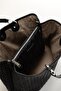 Women's Embossed Patterned Black Shoulder Bag with Magnetic Closure and Removable Shoulder Strap - 5