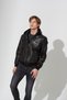 Hooded Zippered Knitwear Genuine Leather