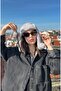 Women's Pilot Hat Beige |   Pompom Fleece Fabric Winter Beanie - 3
