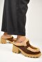 Hanni Women's Genuine Leather Sabo Sheepskin Tan Slippers - 6