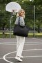 Black 3-Button Large Canvas Bag - 5