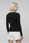 Women's Stretchy Fabric Slim Fit Button Black Blouse – Stylish Design That Fits the Body - 4