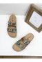 25Y103 Stone-Set Buckle 4cm Wedgesole Slippers for Women - 3