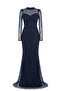 Full Beaded Fish Evening Dress - Dark Blue - 3