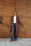 Belted Long Faux Leather Stylish Trench Coat - 4