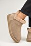 Cora Women's Genuine Leather Mini Mink Boots with Fur Detail - 6