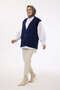 44119 - Stylish Comfortable Women's Knitwear Long Felt Vest with 2 Button Pocket Detail - 5