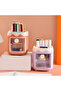 Cute Desktop Pen Holder Kawaii Mini Cabinet Pen Holder with Lid - Orange - 2