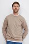 Men's 3-pack stone-white-navy relax fit comfortable cut 100% cotton 2-thread crew neck sweatshirt - 2