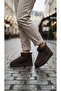 ®   I 52709 Thick Sole Short Suede Fur Brown Casual Women's Boots