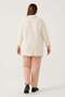 Large Size Shoulder Flower Printed Knitwear Double Suit Pink - 3