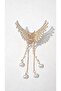 Butterfly Design Hairpin with Stones and Pearls 6 cm - 5