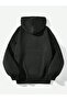 Women's Black California Bear 3 Thread O Oversized K Hooded Hoodie Sweatshirt - 3