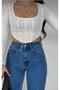 Christian 90's Mid Blue Palazzo Loose-Leg Super High-Waist Jeans (Stretch Fabric)