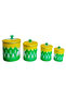 Traditional Gharapar Spice Box Set 4 Pieces Green - N712G
