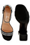 Women Embellished Satin Sandals in Black - 5