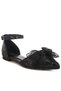 Women Sheer Bow Detail Glitter Flat Sandals in Black