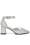 Women Glitter Block Heel Sandals in Silver - 2