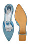 Women Glitter Block Heel Sandals in Blue - 5