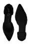 Women Pearl & Rhinestone Strap Flat Sandals in Black - 4