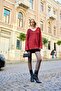 Women's Knitwear Foil Coated Sparkling V-Neck Shiny Long Mercerized Sweater - 3
