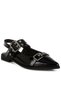 Women Eyelets & Buckle Detail Flats in Black