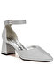 Women Glitter Block Heel Sandals in Silver