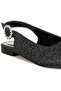 Women Glitter Slingback Flat Sandals in Black - 4
