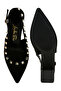 Women Stud Emebllished Microfiber Sandals in Black - 5