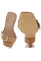 Women Buckle Strap Slip On Sandals in Tan - 5