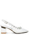 Women Stud Embellished Slingback Sandals in White - 2