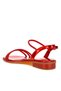 Women Rhinestone Pearl Detail Flat Sandals in Red - 3