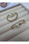 Elegant Design Vintage Double Pearl Steel Earrings - 3