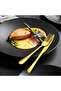 24-piece Stainless Steel Cutlery Set with Gold-plated Steak Knife, Mirror Polished, Gift Box - 2