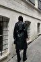 Women's Black Belted Leather Long Trench Coat |   Stylish & Modern Mlb084 - 7