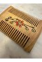 Natural Wood Double-Toothed Comb Handmade Authentic Flower Motif Antistatic Anti-Dandruff Beard Comb - 4