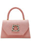 Women Mini Top Handle Brooch Bag in Pink
