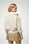 Women's Zippered Turtleneck Knit Cardigan Bone 6919 - 4