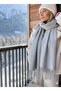 Plain Scarf, Shawl – Soft Textured, Fringed, Winter & Casual Stylish Scarf, Unisex - 2