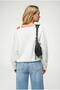 Women's Oversized Wool Blended Premium Heart Embroidered Cardigan Bone 6953 - 4