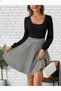 Women's White Color Leather Skirt Dress (Without Belt) - 3