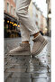 ®   I Printed Women's Short Fur Lined Beige High Sole Daily Boots 55395