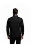 Men's Winter Black Puffer Front Quilted Back Fleece Mock Neck Sleeve Cuffs 3 Pockets Slim Fit - 4