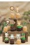 Safari Themed Birthday Cake Set Pastel Safari Cupcake Cake Picks-Safari Toothpick Cake Decoration - 2